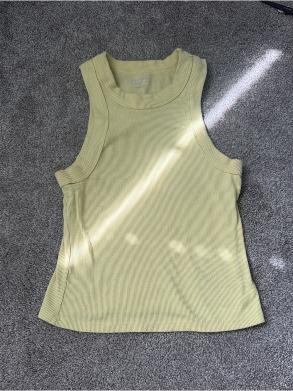 Old Navy Pale Yellow Ribbed Tank Top